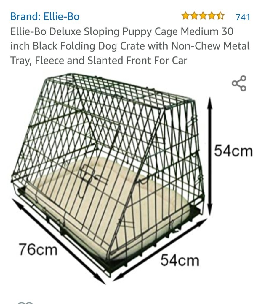 small sloping dog crate